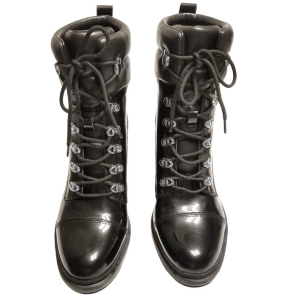 Marc Fisher Black Patent Moto Boots - Picture 3 of 5